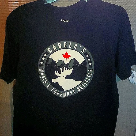 Men's Cabelas Short Sleeve Logo T-Shirt. Black. Size Large. New With Tag - Picture 1 of 5